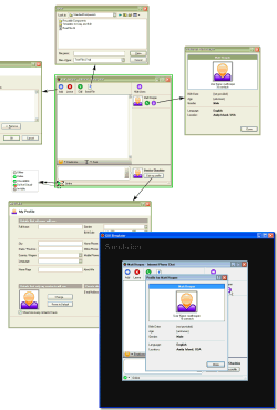 Connecting screens together to show workflow and running them as a prototype